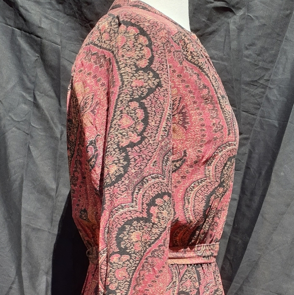 Lucky Brand Boho Printed Midi Dress Sz. M - Picture 2 of 6